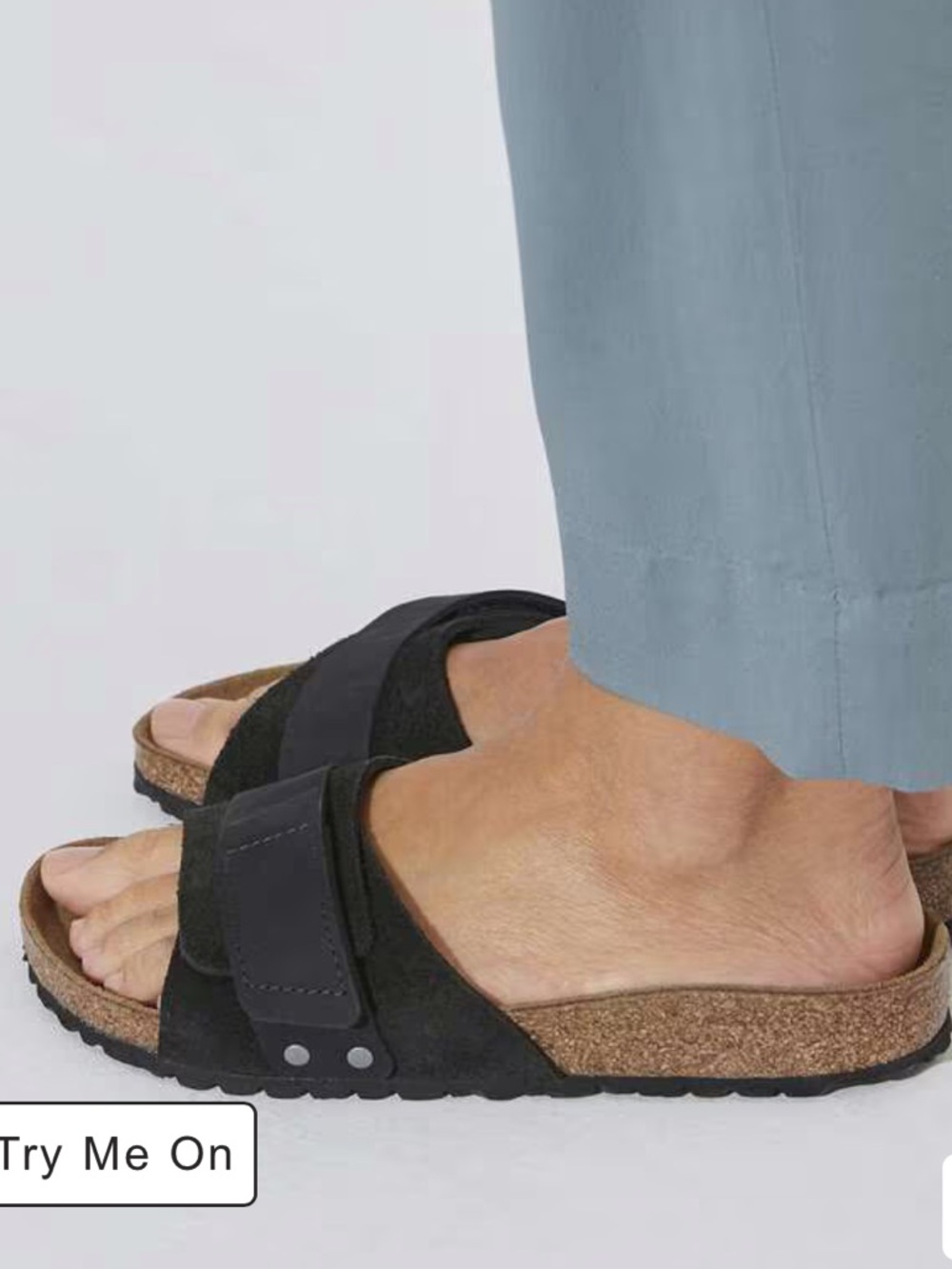 Birkenstock Oita Black Suede Cork Slide - Picture 5 of 8